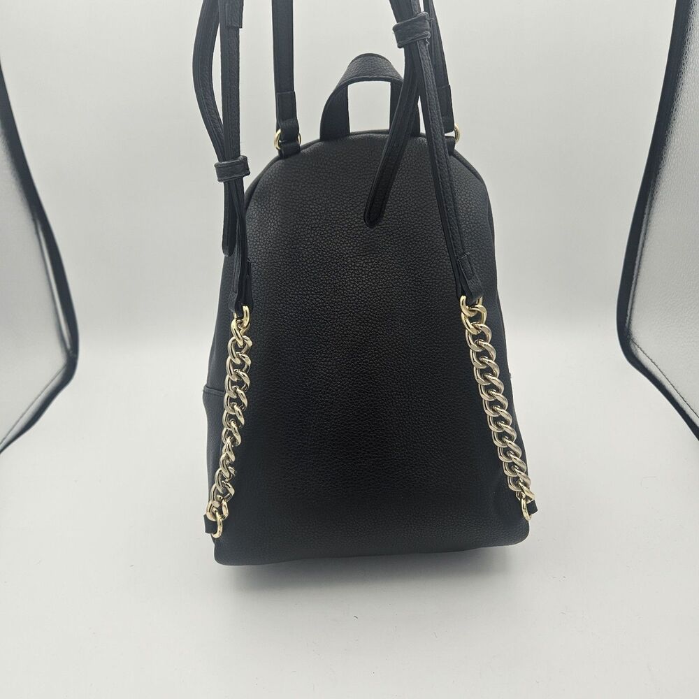 Victoria's Secret V Quilt Mini Backpack Black Gold Chain Studded Bag - Picture 8 of 12